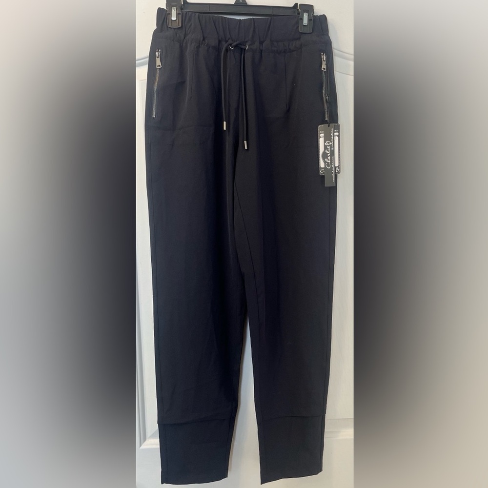 CHARLIE B Women's Navy pull-on techno pants